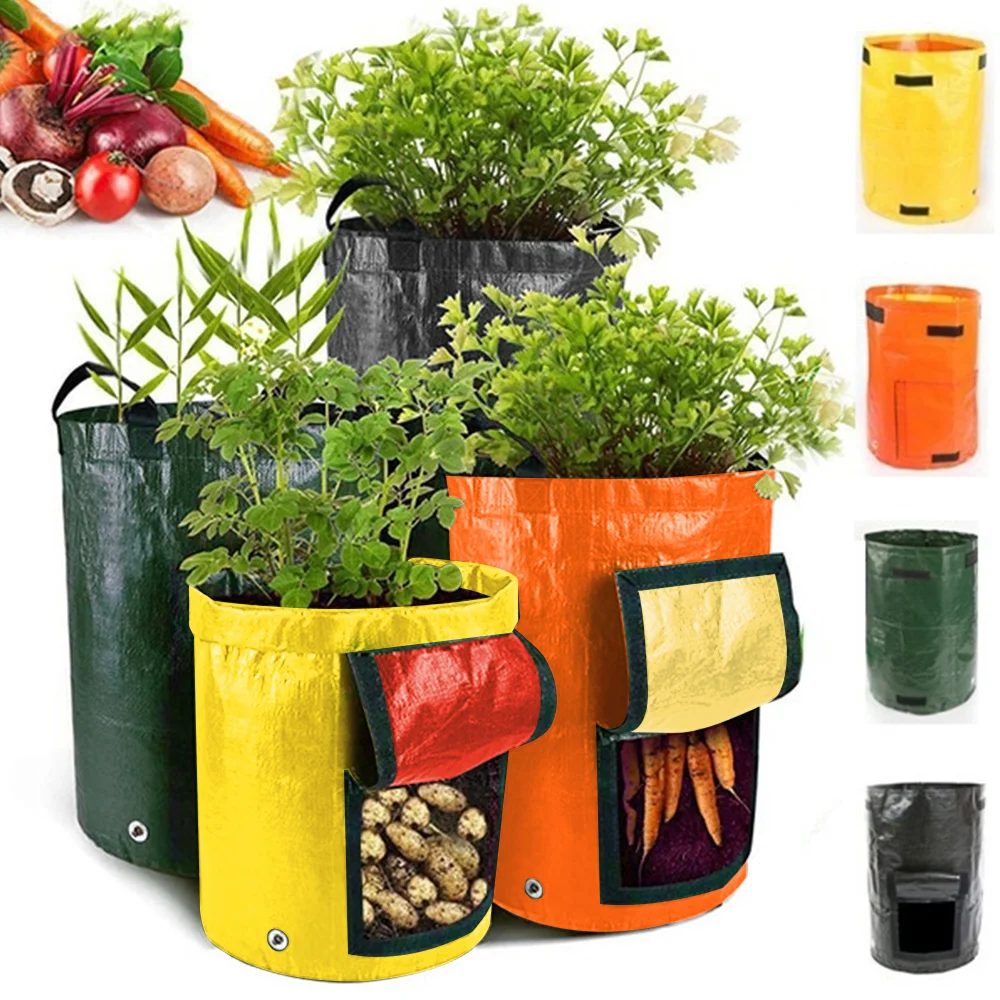 PE Vegetable Planter Growing Bag, Potato Grow Bags, DIY Fabric Grow Pot, Outdoor Garden Pots, Garden Tools, Veget Garden
