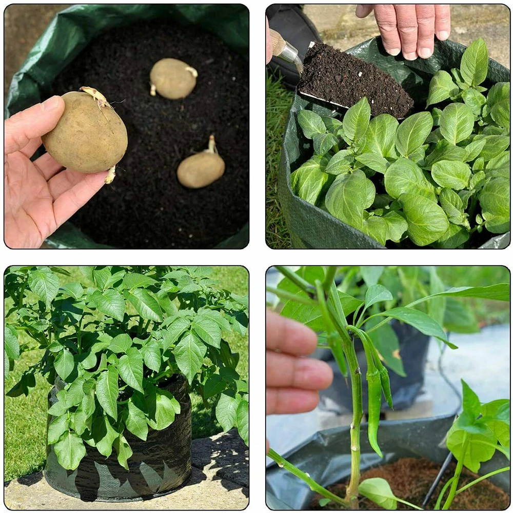 PE Vegetable Planter Growing Bag, Potato Grow Bags, DIY Fabric Grow Pot, Outdoor Garden Pots, Garden Tools, Veget Garden