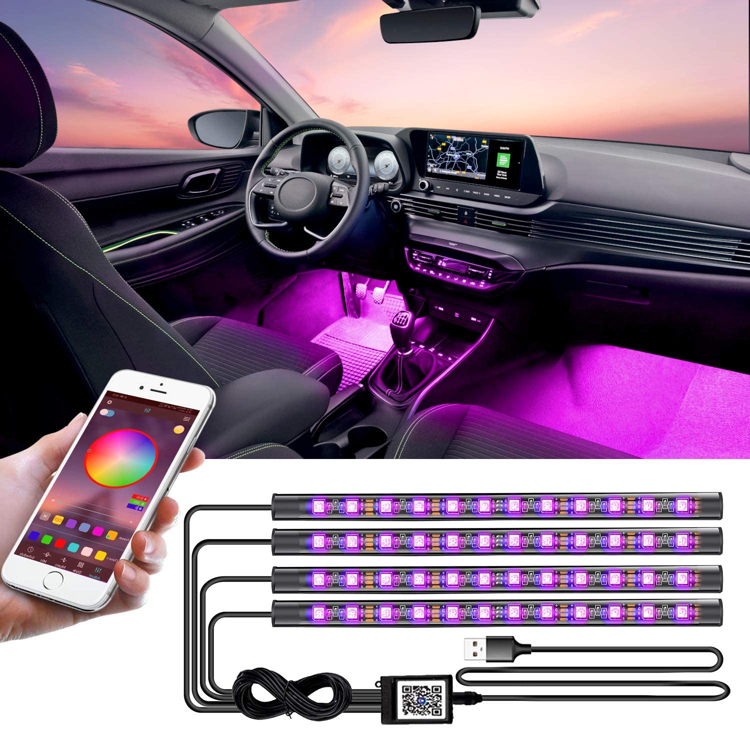 Multicolor Interior LED Lights for Car