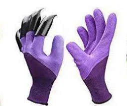 ABS Plastic Garden Rubber Gloves Gardening Digging Planting Durable Waterproof Work Glove with 4 or 8 Hand Claw