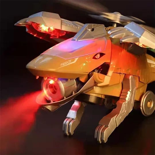 🔥HOT SALE - 49% OFF🔥LED Transforming Dinosaur Helicopter Toy