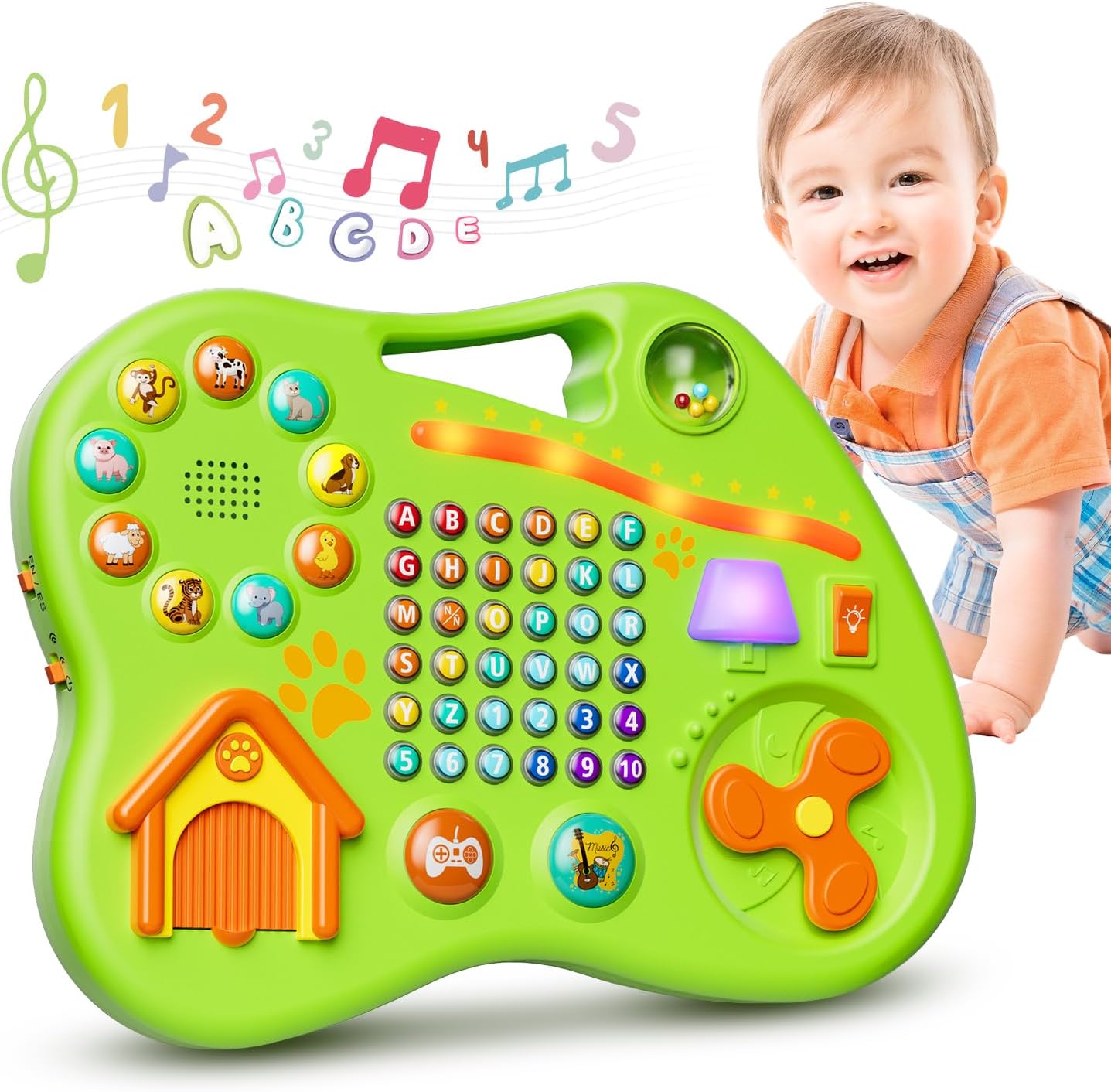 9-in-1 Bilingual Learning Toys for Toddlers 1-3, Montessori Educational Toy for 1-2 Year Old Girl Boy, Musical Baby Toy 6-12-18 Month Age, First Christmas 1st Birthday Gifts for 1+ Year Old