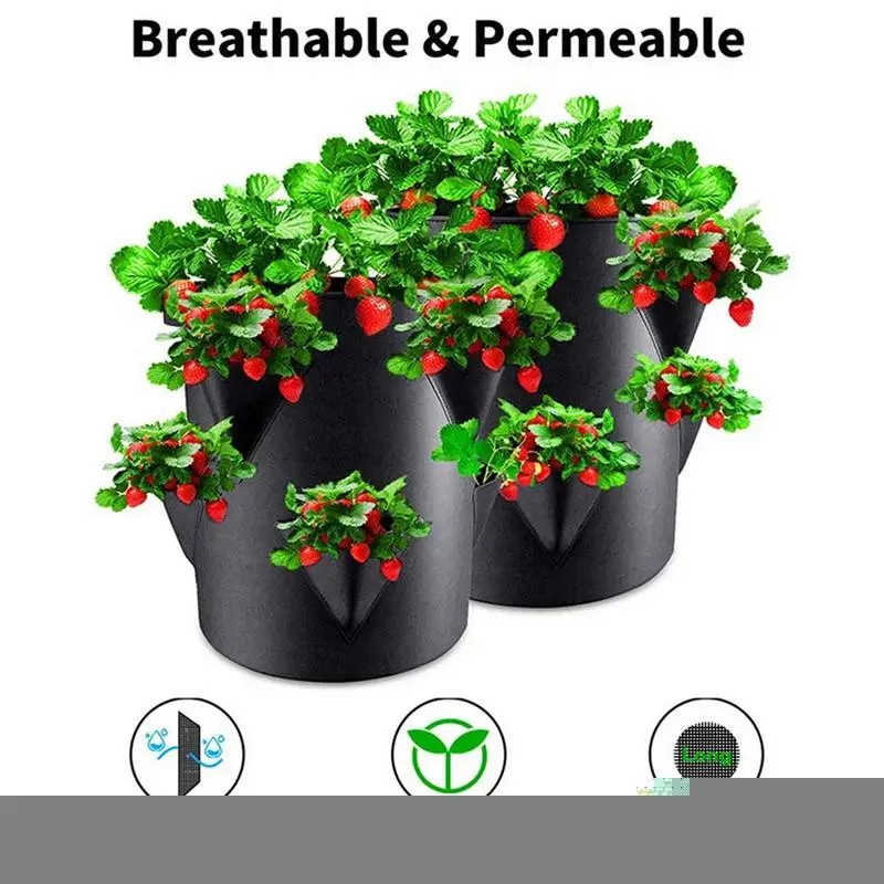 Multi-Mouth Grow Bag 7 Gallons Strawberry Tomato Planting Bags Reusable Gardens Balconies Flower Herb Planter